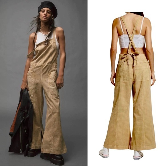 Free People Pants - NWT Free People Savannah Wide Leg Overalls Brand New w/Tag & In Orig Package